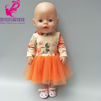 For 43cm born baby dolls clothes lastic shirt lace dress for 18 baby doll clothes pants for 18 inch girl doll baby gifts