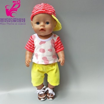For 43cm born baby dolls clothes lastic shirt lace dress for 18 baby doll clothes pants for 18 inch girl doll baby gifts