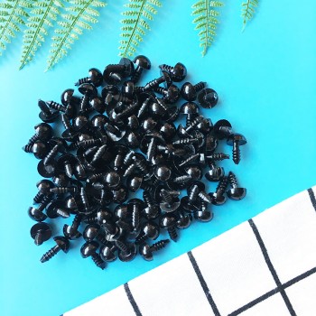 100PCs 6-14mm Black Plastic Amigurumi Eyes Safety Eyes For Teddy Bear Stuffed Toys Snap Animal Puppet Dolls Craft Eyes For Toys