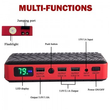 JKCOVER 26000mAh 600A Car Jump Starter Booster Starting Device Car Charger Multi-function Starter Jumper Emergency Car Battery