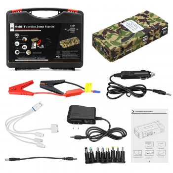 99900mAh 12V 2 USB Car Jump Starter Camouflage Multifunction Emergency Charger Battery Power Bank Booster Starting Device