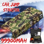 99900mAh 12V 2 USB Car Jump Starter Camouflage Multifunction Emergency Charger Battery Power Bank Booster Starting Device