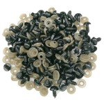 100pcs Black plastic doll eyes safety eyes For Teddy Bear Stuffed Toys Snap Animal Scrapbooking Puppet Dolls Craft eyes for toy