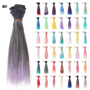 1pc 15x100cm Doll Accessories Straight Synthetic Fiber Wig Hair For Doll Wigs High-temperature Wire Hairs