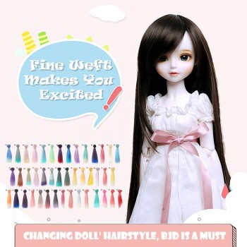 1pc 15x100cm Doll Accessories Straight Synthetic Fiber Wig Hair For Doll Wigs High-temperature Wire Hairs
