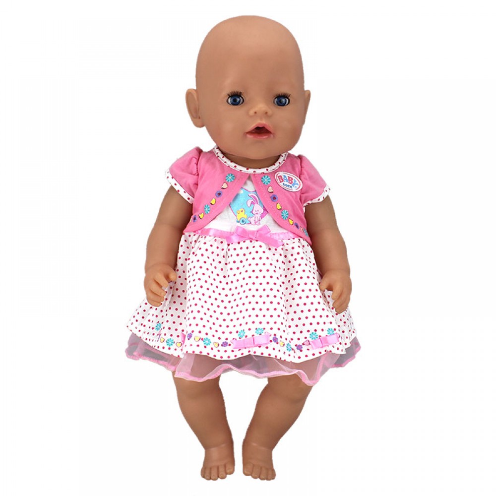 Dress For 43cm Zapf Baby Born 17inch Baby Dolls Clothes, Doll Accessories.