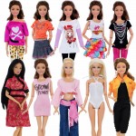 5 Set Handmade Fashion Outfit Daily Casual Wear Blouse Shirt Vest Bottom Pants Skirt Clothes For Barbie Doll Accessories Gift