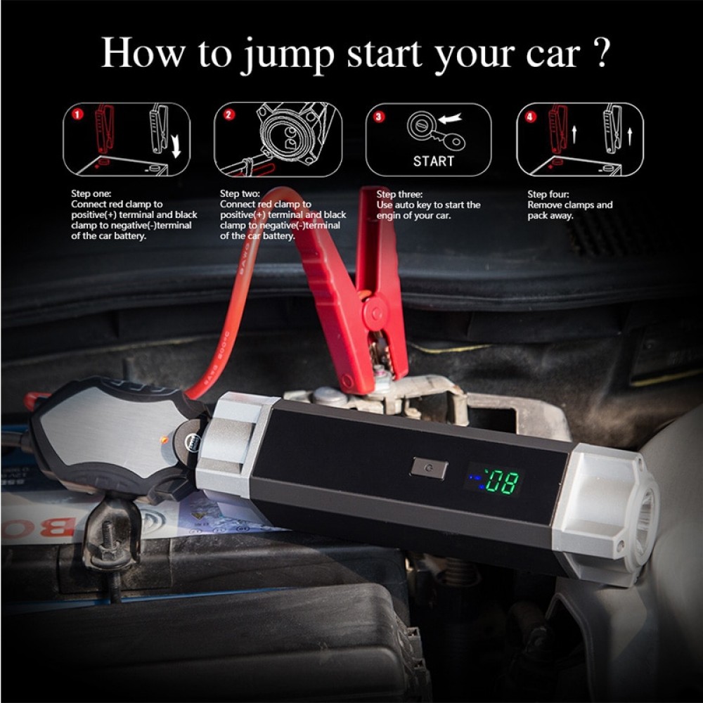 JKCOVER Jump Starter 1000A 12V Auto Jumper Engine Power Bank Starting Up Petrol 8.0L Diesel 6.0L  booster starting device