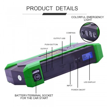 800A Peak Current Waterproof Car Jump Starter 18000mAh Phone Power Bank Auto Lighter Battery Portable Pack Booster Device