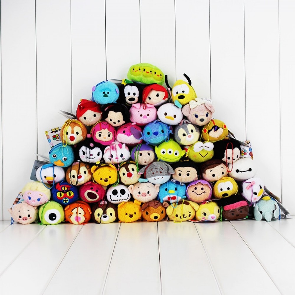 9CM Tsum Tsum Plush Toys Screen Cleaner Inside Out Minnie Stitch Marie Alice Thor Captain Toy Story Princess Pendants