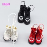 1pair PU Leather 1/8 doll Boots For BJD 1/6 dolls Shoes for Blythe Licca Jb Doll Mini Boot 3.2cm et004