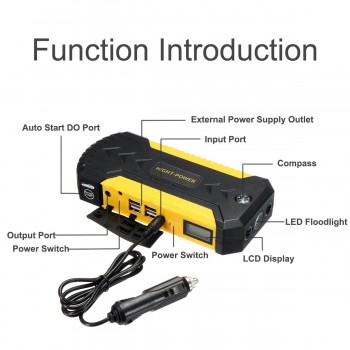 4USB 12V 88000mAh Auto Jump Starter Emergency Charger Booster Power Bank Battery Jump Starter Tool Set Car Electronics Parts