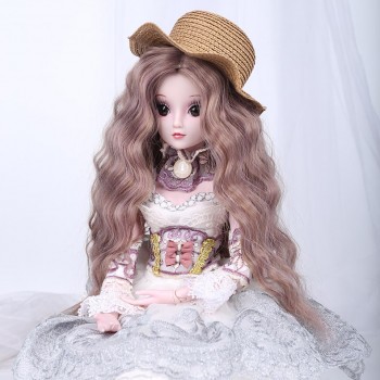 Bybrana BJD Wig 1/3 1/4 Long Black Straight Bangs Wigs High Temperature Fiber for doll