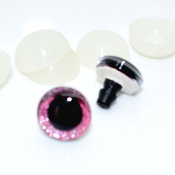 20pcs 12/16mm Round Clear Trapezoid Plastic Safety Toy Eye + glitter Nonwovens for Teddy Bear Stuffed Toys Puppet Dolls Eye
