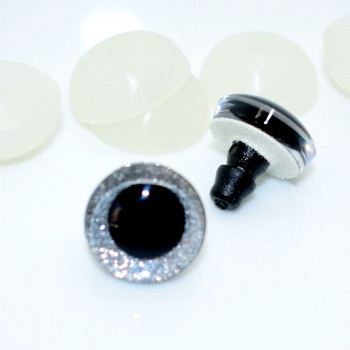 20pcs 12/16mm Round Clear Trapezoid Plastic Safety Toy Eye + glitter Nonwovens for Teddy Bear Stuffed Toys Puppet Dolls Eye