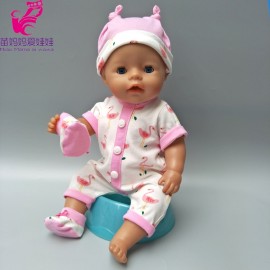 Doll clothes for 43cm born baby doll coat cute hat flamingo rompers for 17 infant baby dolls clothes pants toys outfit