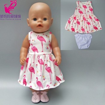 Doll clothes for 43cm born baby doll coat cute hat flamingo rompers for 17 infant baby dolls clothes pants toys outfit
