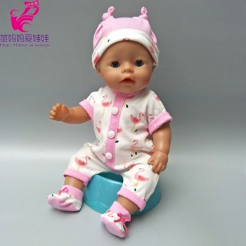 Doll clothes for 43cm born baby doll coat cute hat flamingo rompers for 17 infant baby dolls clothes pants toys outfit