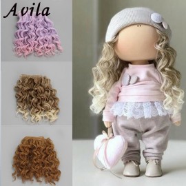 AAAA High Quality 15 cm high temperature heat resistant doll hair for 1/3 1/4 1/6 BJD diy curly doll wigs