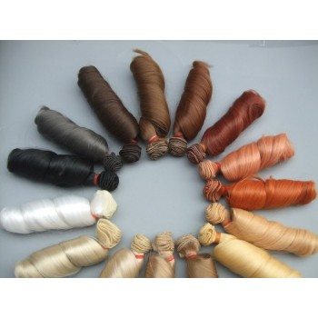 1pieces Extension doll wigs 15*100cm Natural Color Curly doll hair for BJD SD Russian handmade clothing doll wigs