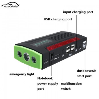 Autoleader Portable Multi-Function 12V Car Jump Starter 600APeak 82800mAh Battery Booster Power Bank For Car Charger 4 USB Port