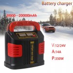 OOTDTY 350W 14A AUTO Plus Adjust LCD Battery Charger 12V-24V Car Jump Starter Portable