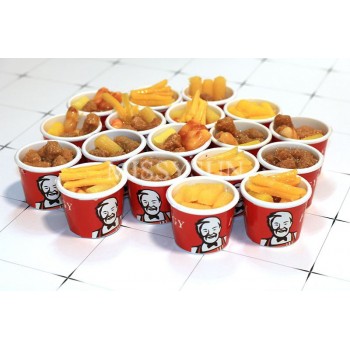 2pcs 1:6 Scale Miniature Dollhouse bucket Fast Food for Dollhouse Decor Pretend food Chips for blyth bjd Doll Accessories Toys