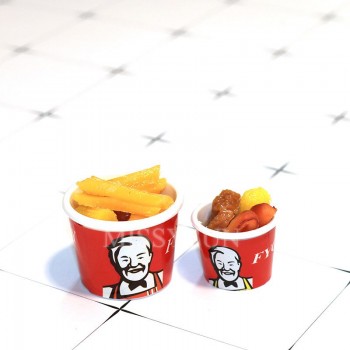 2pcs 1:6 Scale Miniature Dollhouse bucket Fast Food for Dollhouse Decor Pretend food Chips for blyth bjd Doll Accessories Toys