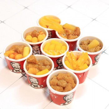 2pcs 1:6 Scale Miniature Dollhouse bucket Fast Food for Dollhouse Decor Pretend food Chips for blyth bjd Doll Accessories Toys