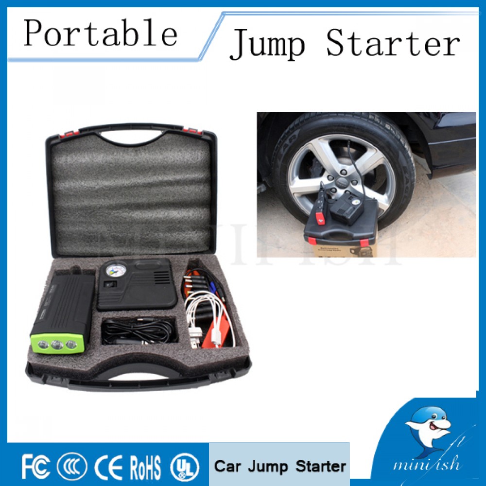 Multi-function Jump Starter  Emergency Car Auto Power Bank External Battery Charger with Electric Air Pump