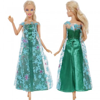 1 Pcs Fairy Tale Princess Dress Copy Snow White Cinderella Anna Belle Princess Gown Skirt Clothes For Barbie Doll Accessories