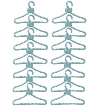 10 Pcs/Lot Doll Accessories Pink Purple Grey Wardrobe Dollhouse Dress Clothes Plastic Hangers For Barbie Ken Doll Clothes Toy