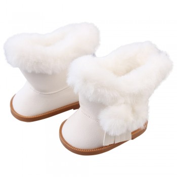 1 Pair Plush Winter Snow Boots For 43cm Baby Born Zapf Dolls As For 18 Inch American Girl Dolls Mini Shoes For baby Gift
