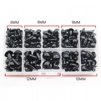 100Pcs/Set 6-12mm New Doll Eyes Plastic Safety Eye DIY For Teddy Bear Doll Animal Puppet Craft Toy Part Children Toy