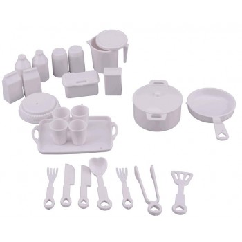 NK 25 Pcs/Set Doll Accessories DIY Play house Mini Simulation Tableware Dolls Kitchen puzzle creative Toys For Barbie Doll Hot