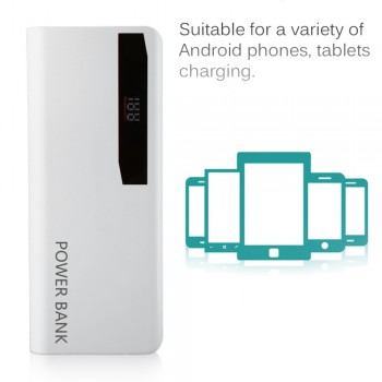 Portable Size Large Capacity External Power Bank Battery Charger Power Supply For Android For IOS For 15000MAH(NO Battery)