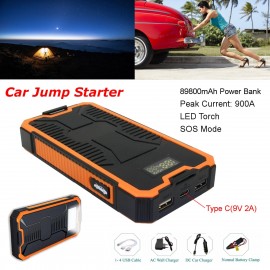 89800mAh Car Jump Starter Power Bank Portable Car Battery Booster Charger 9V 2A Starting Device Type C Dual USB 3.0 Fast Charger