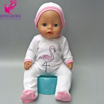 Doll clothes pants flamingo romper clothes for  baby doll wear sets for 18 new born baby doll accessories toys wear