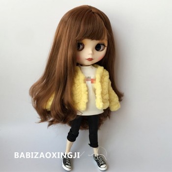 1/6 Fashion doll clothes blyth Fur coat suit for 30cm doll blyth accessories for Pullip doll clothing for barbie