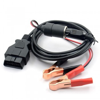 OBDII 12V DC Power ECU Emergency Power Source Supply Cable Interface Connector with Alligator Clip amp; Auto Jump Starter Power EC5