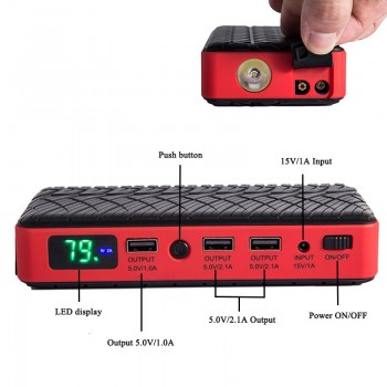 HAMBAR Car Jump Starter 26000mAh Multi-function Start Jumper 600A Power Bank Car Battery Booster Charger 12V Starting Device