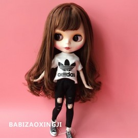 1/6 blyth doll clothes Accessories blyth 30cm doll clothing accessories Fashion T-shirt + jeans for barbie doll