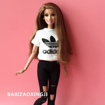 1/6 blyth doll clothes Accessories blyth 30cm doll clothing accessories Fashion T-shirt + jeans for barbie doll