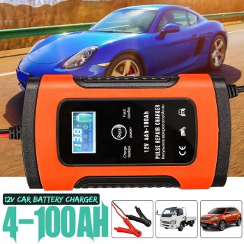 12V 5A 4-100Ah Auto Car Intelligent Battery Charger Jump Starter LCD Intelligent 100-240V 100AH Pulse Repair Type