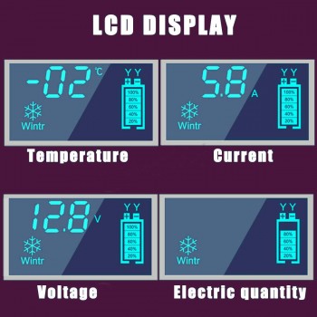 12V 5A 4-100Ah Auto Car Intelligent Battery Charger Jump Starter LCD Intelligent 100-240V 100AH Pulse Repair Type