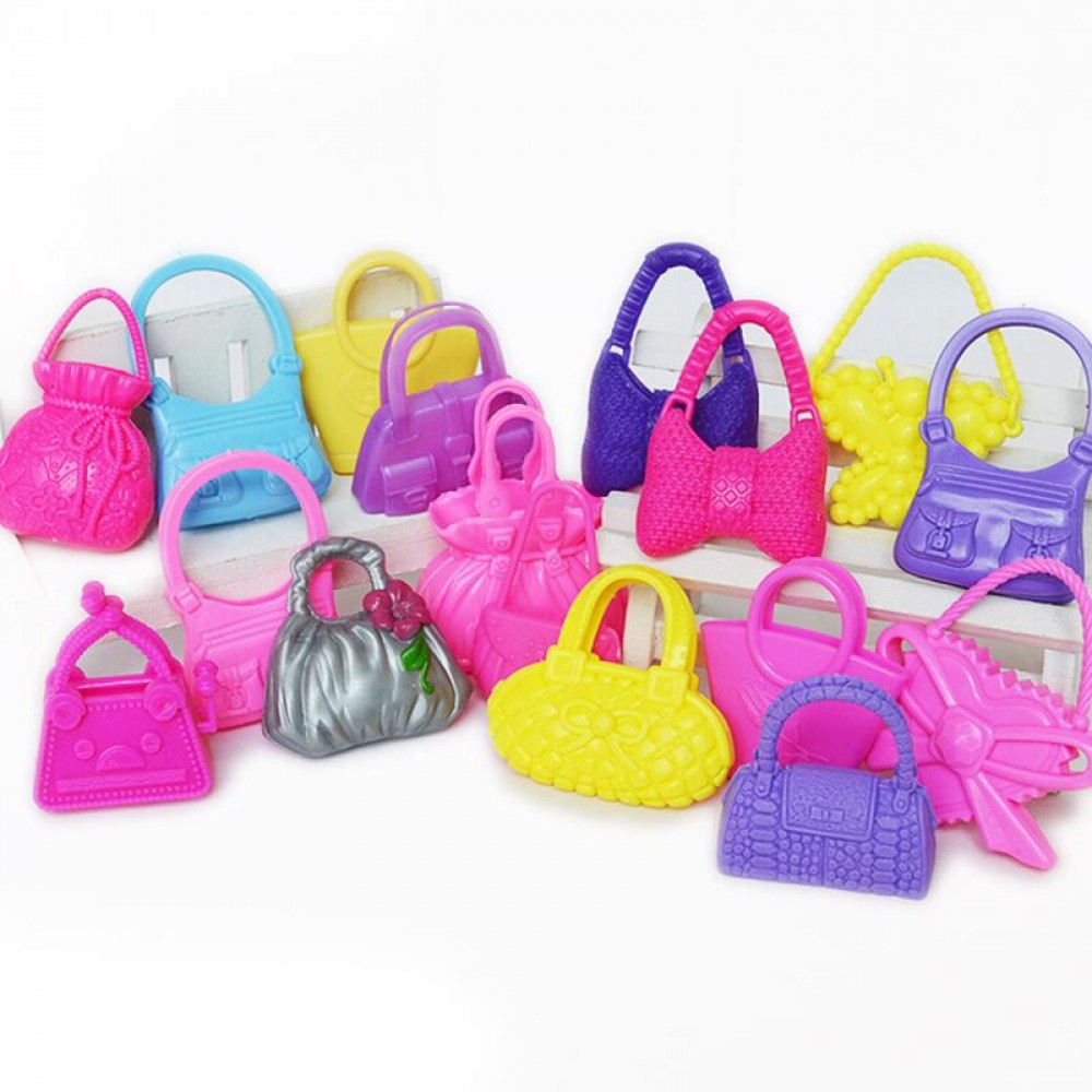 TOYZHIJIA 10 PCS Birthday Xmas Gift Mix Styles Fashion Morden Doll Bags Colorized Toy For Barbie Doll Accessories