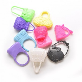 TOYZHIJIA 10 PCS Birthday Xmas Gift Mix Styles Fashion Morden Doll Bags Colorized Toy For Barbie Doll Accessories