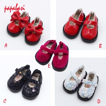 1 Pair bowknot PU amp; Cloth shoes for BJD blyth 1/6 1/8 doll shoes sandals size 3.2cm