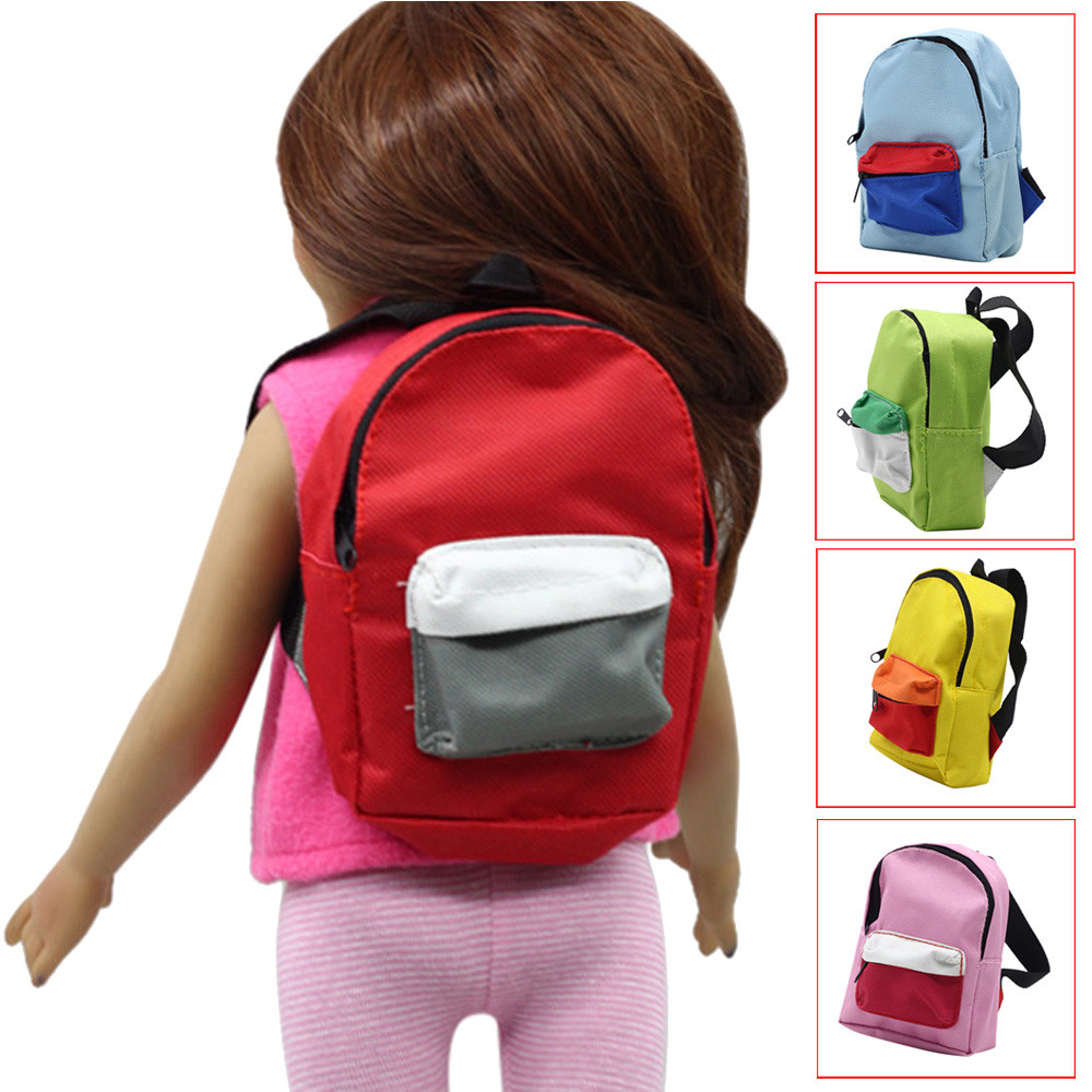 Baby Doll Cool Fashion Double Straps Backpack Schoolbag For 18 inch Our Generation American Girl Doll Dropshipping ye11.20