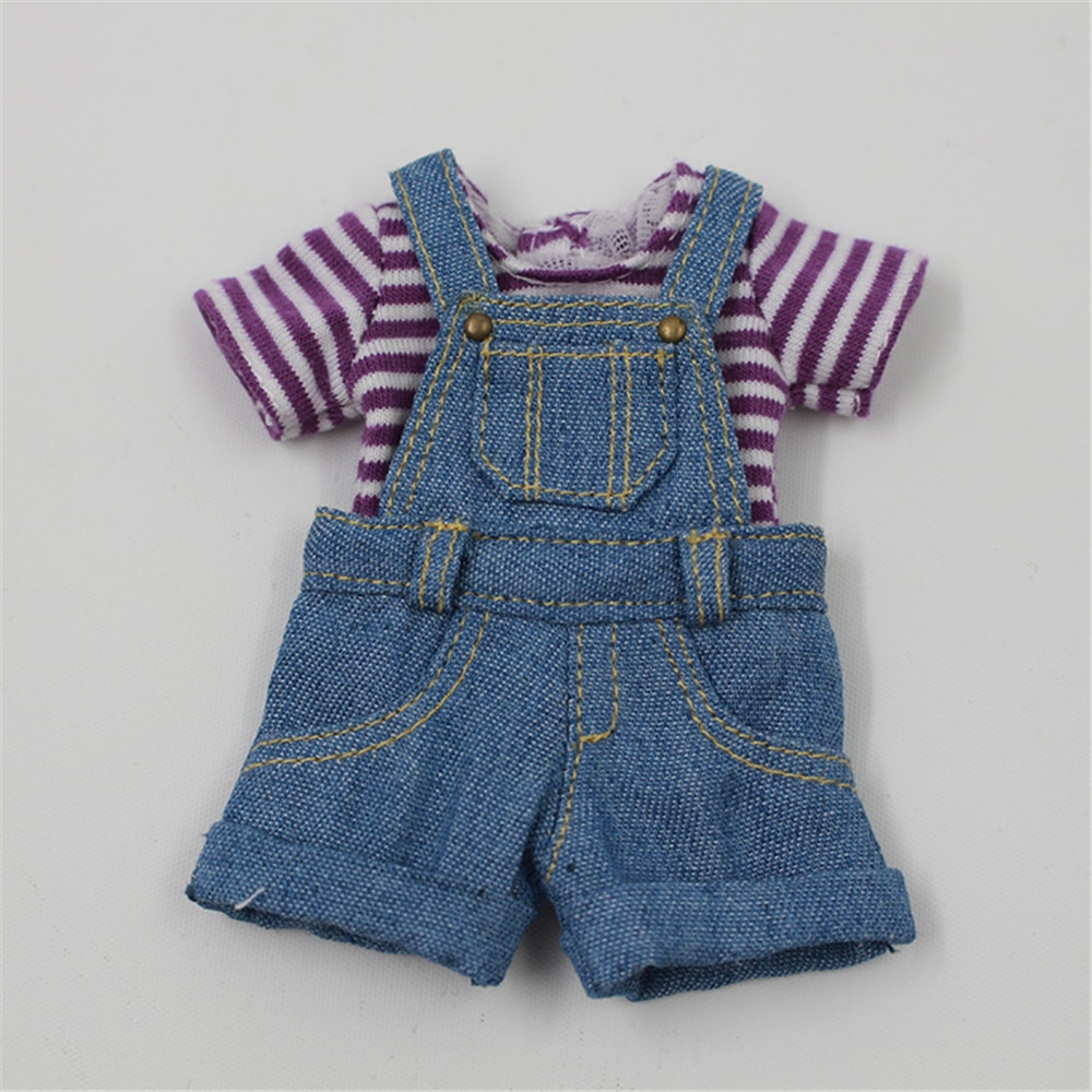 Clothes For 1/6 Blyth 2 Pieces T shirt  Overalls and Overalls 2 Colors